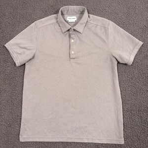 Ministry of Supply Apollo Polo Shirt Mens Large Grey Short Sleeve Technical Knit